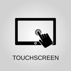 Touchscreen icon. Touchscreen symbol. Flat design. Stock - Vector illustration