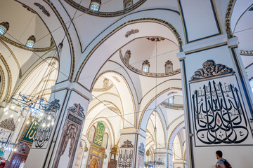 Fototapeta na wymiar View of Bursa Grand Mosque or Ulu Cami in Bursa, Turkey
