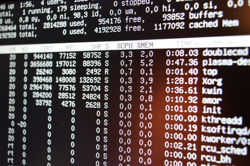 Computer program information on the display