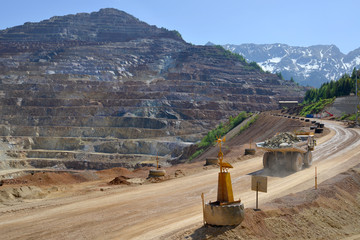 Opencast mining quarry in Austrian Alps