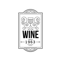 Wine vintage label design, alcohol industry monochrome badge