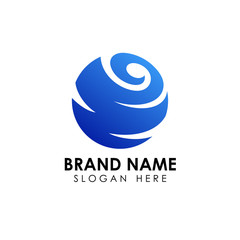 abstract 3d swirls globe logo design. Suitable for technology, travel, and business logo icon.