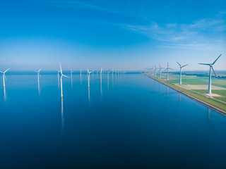 windmill park offshore and onshore windmill farm in the netherlands