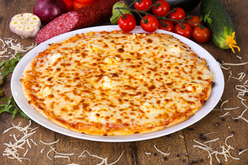Four cheese pizza