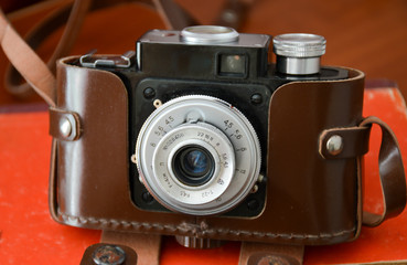 Fototapeta na wymiar Old film camera