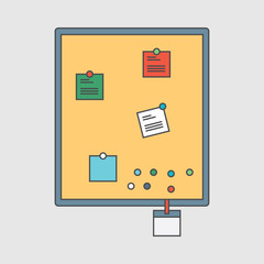 Notice board and sticky notes