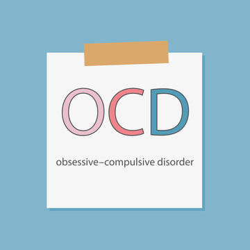 OCD Obsessive Compulsive Disorder written in a notebook paper- vector illustration