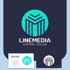 Initial Letter M logo Connected Line symbol. Design Template Element
