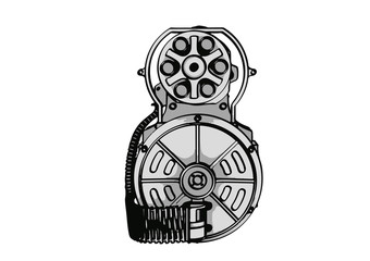 Fototapeta premium sketch of a military machine gun vector
