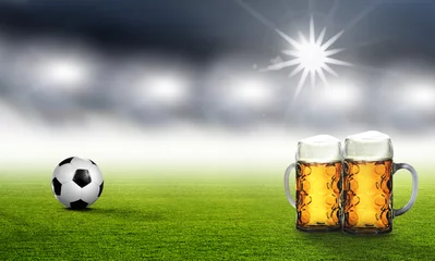 Acrylic prints Soccer Fuball und bier