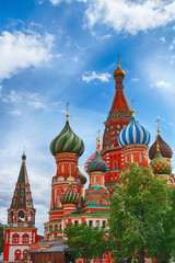 Fototapeta na wymiar Russia. Moscow. Nice view of the main attraction of the city. St Basil's Church