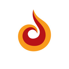 The power of burning flame, fire element abstract vector illustration for use in graphic design.