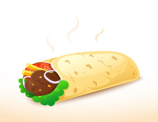 Shawarma vector illustartion