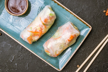 Fresh Spring Roll with shrimps, Vietnamese Food