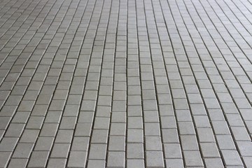 Gray brick masonry top view texture, background