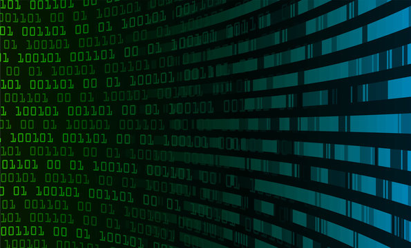 binary circuit board future technology, blue cyber security concept background, abstract hi speed digital internet.motion move blur. pixel vector