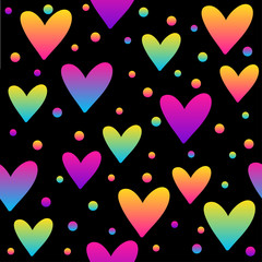 Abstract black and rainbow seamless pattern background.Modern swatch paint for birthday card, party invitation, sale wallpaper, holiday wrapping paper, fabric, bag print, t shirt, workshop advertising