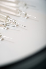 Syringes close up