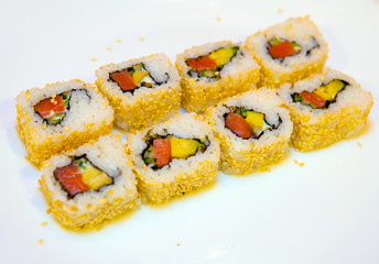 sushi, rolls, for the restaurant menu