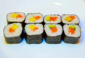 sushi, rolls, for the restaurant menu