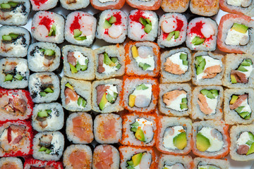 sushi, rolls, for the restaurant menu