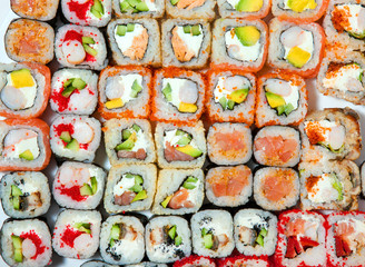 sushi, rolls, for the restaurant menu