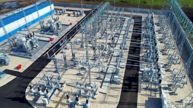 high voltage substation transforms direct current into alternating