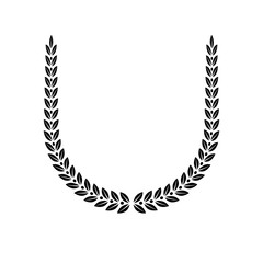 Obraz premium Laurel Wreath floral heraldic element. Heraldic Coat of Arms decorative logo isolated vector illustration.
