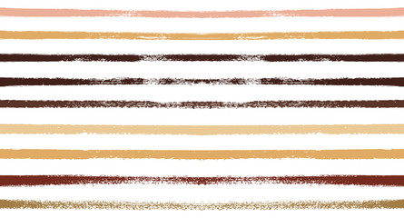 Sailor Stripes Seamless Vector Summer Pattern. Autumn Colors Yellow, Orange, Pink, Purple, Grey, White Stripes. Hipster Vintage Retro Textile Design. Creative Horizontal Banner. Watercolor Prints