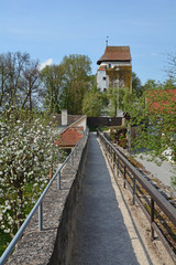 Fototapeta na wymiar Nördlingen, Oberer Wasserturm, Stadtmauer