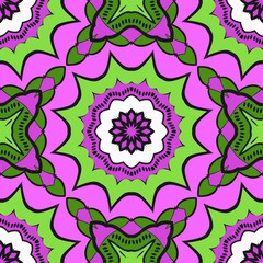 Floral Geometric seamless pattern. Decorative art deco style. Vector illustration for design