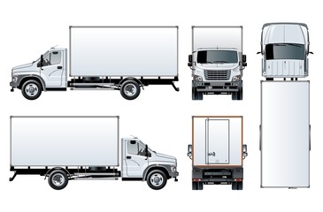 Vector truck template isolated on white