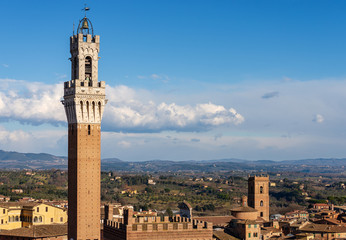 Obraz premium Torre del Mangia (Tower of Mangia) 1348. Siena, Tuscany, Italy 