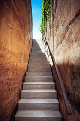 Fototapeta na wymiar Staircase outdoor and modern architecture., Design loft