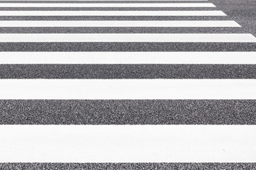 Close - up Zebra crossing pattern on city road