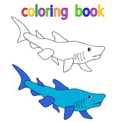  book coloring fish, shark