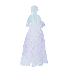  silhouette of wedding, bride