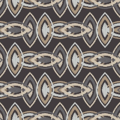 Ethnic boho seamless pattern. Hand hatching. Traditional ornament. Geometric background. Folk motif. Textile rapport.
