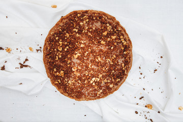 pie souffle with berries, pie with nuts