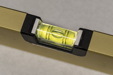 Bubble in spirit level.