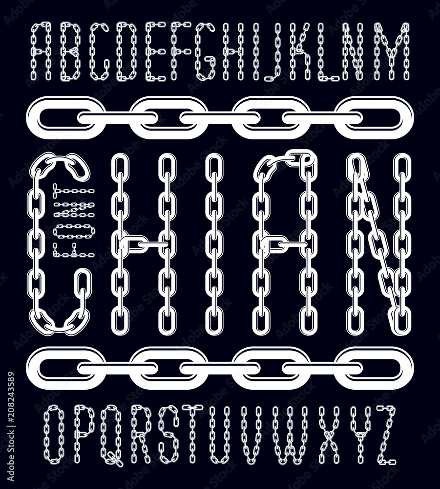 Poster vector font, trendy typescript can be used in poster creation. capital decorative letters created us