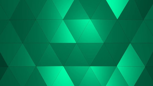 Loopable Abstract Green Blue Low Poly 3D surface as CG background. Soft Polygonal Geometric Low Poly motion background of shifting Red Orange polygons. 4K Fullhd seamless loop background render  V2