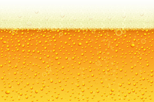 Light beer with foam background. illustration in realistic style for pub and bar menu design, banners and flyers.