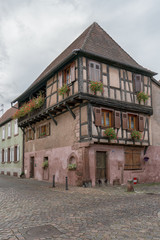 Fototapeta na wymiar Old town in Alsace, Bergheim, Haut Rhin..