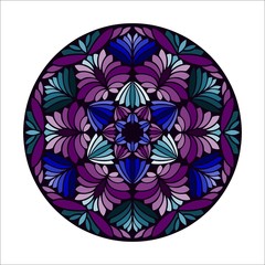 Beautiful  vector  mandala Flower. Ornamental round floral object.
