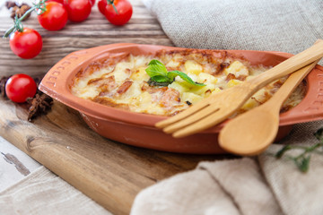 French Tartiflette Recipe Bacon, Potato and Reblochon Cheese Gratin