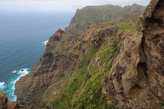 Cliff in Anaga mountains, Tenerife, Canary islands, Spain.