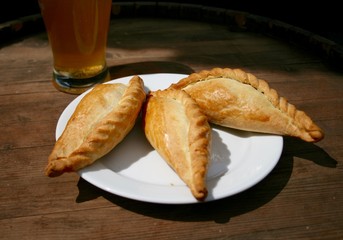 Kibinai, traditional lithuanian food, pastries filled with mutton and onion, popular with Karaite ethnic minority in Trakai, Lithuania