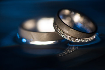 Close-up shot of diamond wedding ring