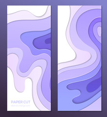 Purple abstract banner - set of vector template illustrations